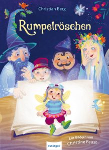 Illustration des Märchens 'Rumpelröschen' mit Feen und Zwergen auf Buchcover.